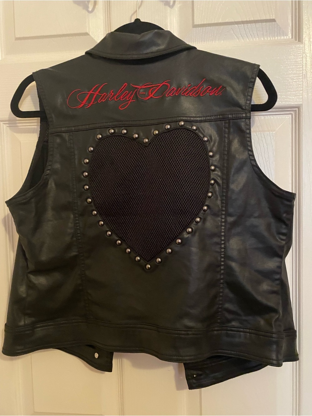 Harley Davidson Vintage Wild Heart Sheer Back Vest L NWT